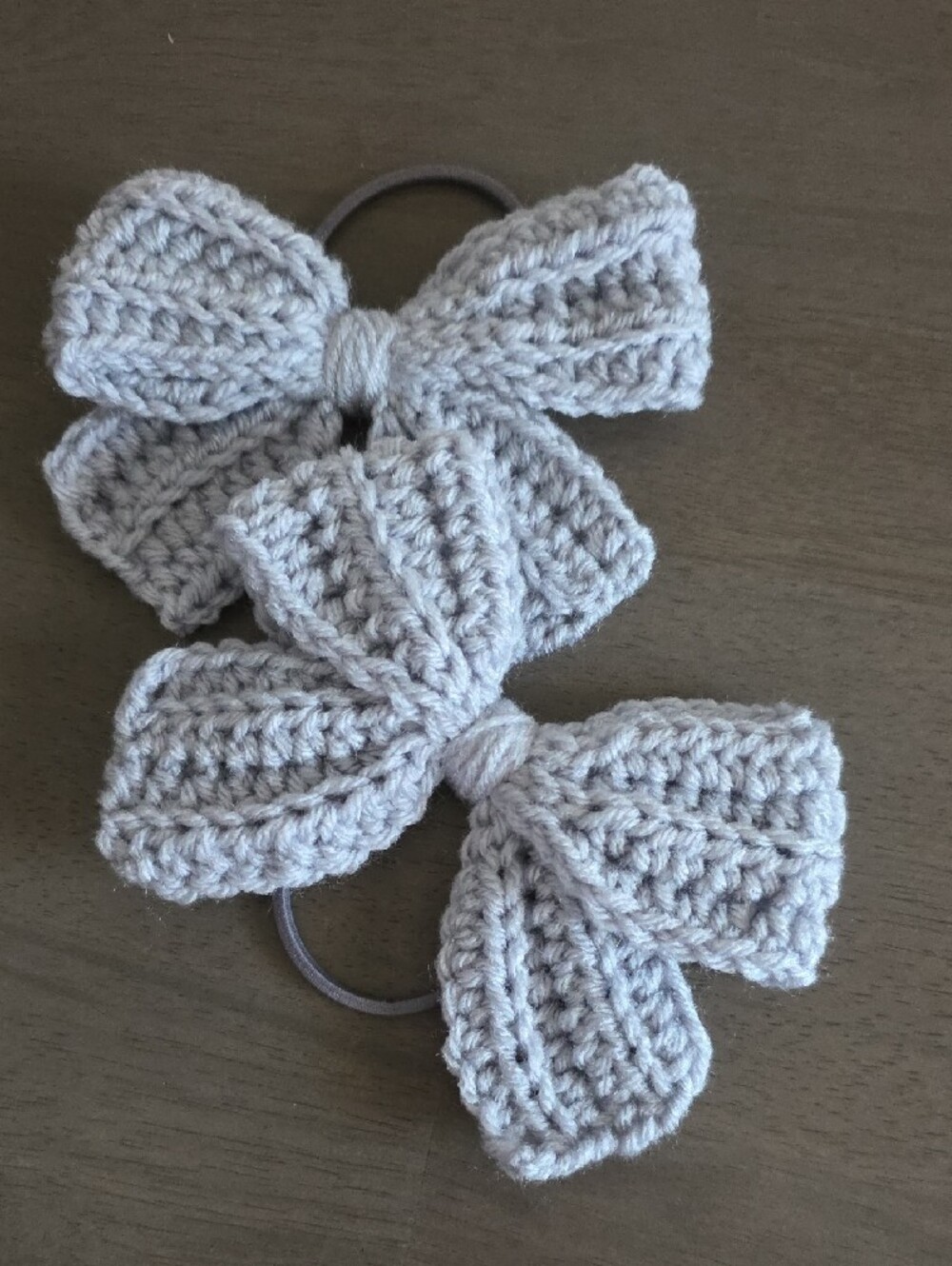 Handmade Crochet Bow Hair Tie Set - Picture 4 of 16
